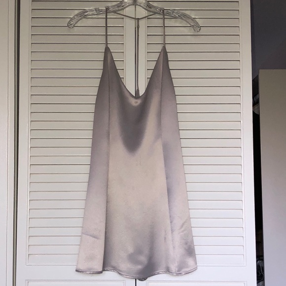 Nasty Gal Dresses & Skirts - Nasty Gal After Party Silver Metallic Slip Dress